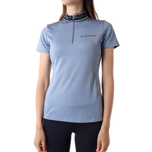 Lyra Viv Wide Logo Polo Ocean Blue Front
