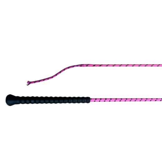 Nylon Dressurpisk m. Gummi Håndtag, 100cm Pink