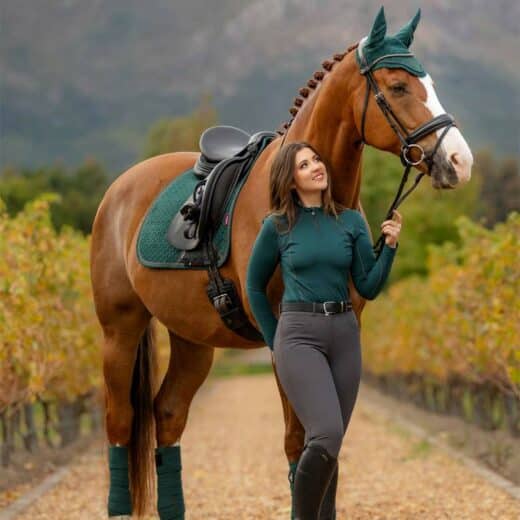 Baselayer Spruce (Dark Green) Lifestyle photo with Horse