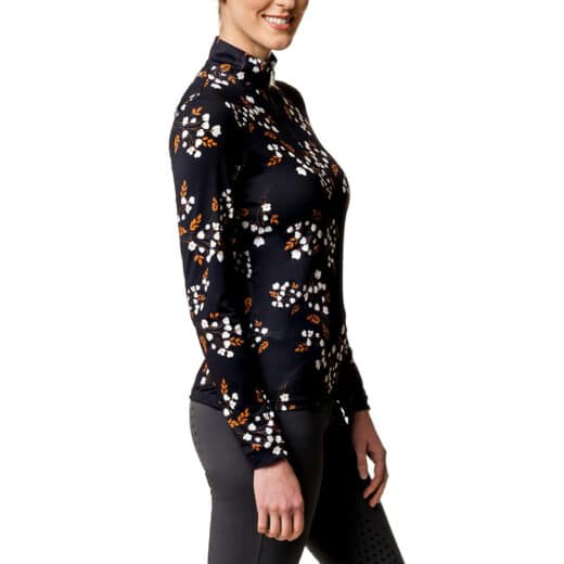 Harvest Gold All-Over Floral Damebluse