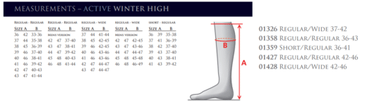 Mountain Horse measurements - ACTIVE WINTER TALL