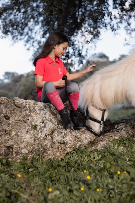 Horze Fay Junior Polo Shirt, Diva Pink, P5PNN-351