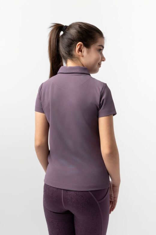 Horze Fay Junior Polo Shirt, Black Plum, P5PNN-454