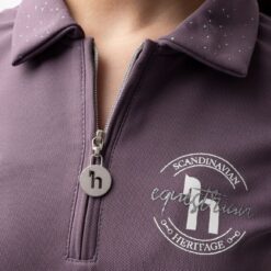 Horze Fay Junior Polo Shirt, Black Plum, P5PNN-454