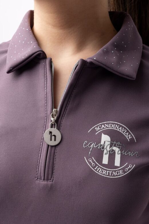 Horze Fay Junior Polo Shirt, Black Plum, P5PNN-454