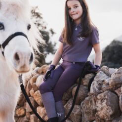 Horze Fay Junior Polo Shirt, Black Plum, P5PNN-454