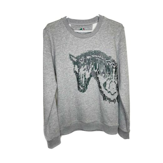 Sweatshirt Grey Melange with horse print
